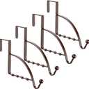 4 Pieces Over The Door Hooks Hanger Multi Hanging Storage Organizers Valet Hooks for Coats Clothes Hoodies Hats Scarves Purses Keys Bath Towels Robes and More (Bronze)