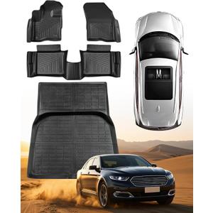 4PCS for Ford Taurus Floor Mats 2019 2018 2017 2016 2015 2014 2013 2012 2011 2010,for Taurus All Weather Floor Mat SE SEL SHO Limited Trunk Mat Cargo Liner TPE Tech Winter Rubber Car Accessories