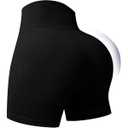 OQQ Women's 1 Piece Yoga Ribbed Seamless Workout High Waist Athletic Legging Shorts  Large Black