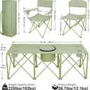 Camping Chair Set of 5, 4 Outdoor Folding Camping Chairs for Heavy People with Cup Holder & Carry Bag,Collapsible Chair Include One Sofa Chair and Two Single Chair,Support up to 500lbs  Light Green-5pcs