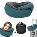 WEERSHUN Travel Pillows for Airplanes,2024 New Travel Pillow,Travel Neck Pillow Airplane Memory Foam Travel Pillow Neck Pillow for Traveling Suitable for Airplanes,Offices and Cars (Peacock Blue)