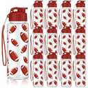 Funnymoom 12 Pcs Football Water Bottles Bulk 17 oz Football Sports Bottle with Leak Proof Flip Top Reusable Plastic Water Bottles for Team Gift Accessories Sports Party Favors Supplies