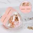 2 x LETURE Creative Heart Shaped Ring Gift Box with Flower, Velvet Earrings Jewelry Case, Jewellry Display Box for Wedding, Engagement, Proposal, Birthday and Anniversary (Pink)