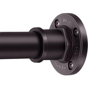 BRIOFOX Industrial Shower Curtain Rod - 2-in-1 Design Tension Curtain Rod - Never Rust Non-Slip 43 to 72 Inch Stainless Steel, Bronze Window Curtain Rod