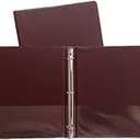 Maroon Vinyl Standard 3-Ring Binders, 1-Inch, for 8.5" x 11" Sheets, with Inside Pockets, 2-Pack