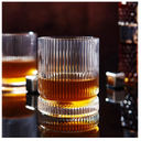 VUNDO Ribbed Whiskey Glasses Set of 8, 12 Oz Lead-Free Crystal Heavy Base Barware Glass, Perfect for Bourbon Rocks Cocktail Scotch Drinking