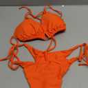 Tainehs Women's Sexy Halter Thong Bikini Tie Two Sides Bottom Triangle Bikini Swimsuits,XL