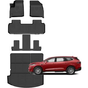 Buick Enclave Floor Mats 2018-2024,Car Mats for Buick Enclave All Weather Floor Mats Cargo Liner Accessories Backrest Cargo Mat