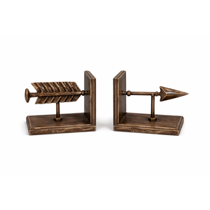 Creative Co-Op Bronze Arrow Shaped Cast Iron Bookends (Set of 2 Pieces)