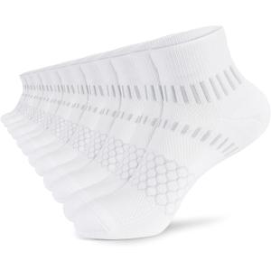 IRAMY Ankle Compression Socks for Men Women Cushioned Running Athletic Socks Plantar Fasciitis Relief 6 Pairs (X-Large)