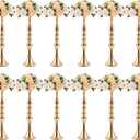 Didaey 12 Pcs Gold Metal Flower Wedding Centerpieces Stand for Table Tall Versatile Arrangement Flower Vase Stand Pillar Holder for Party Wedding Reception Dinner Table(20 Inches)