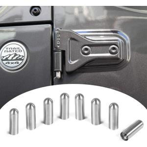 Voodonala for Jeep 07-25 Door Hinge Pin Bolts Guides Liners Stainless Steel Antidust Rushproof Kits for Jeep Wrangler JK JKU JL JLU Sports Sahara Freedom Rubicon Unlimited & Gladiator JT 2/4-Door,8pcs