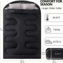 Double Sleeping Bags for Adults Camping with 2 Pillows Queen Size, Double 92"x63"（40°F-65°F）