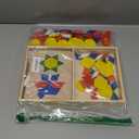 Melissa & Doug Pattern Blocks and Boards - Wooden Classic Toy With 120 Solid Wood Shapes and 5 Double-Sided Panels, Multi-colored - STEAM Animals, Tangrams Puzzle For Kids Ages 3+