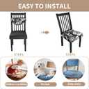 Stretch Dining Chair Seat Covers Set of 2,Dining Chair Slipcovers, Floral Printed Chair Covers,Soft Fabric Washable Upholstered Chair Seat Protector, No Rear Covers for Home Kitchen Dining Room (Black Base White Rose)