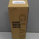 MUKOKO 32oz Glass Water Bottles with 2 Lids-Handle Spout Lid & Bamboo Straw Lid, Motivational Water Tumbler with Time Marker Reminder and Silicone Sleeve, Leakproof-Olive- Pack of 1