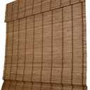 CHICOLOGY Bamboo Roman Shade, Cordless Light Filtering Woven Wood Window Treatment for Living Room, Dining Room, Kitchen & Office, Natural Bamboo Blinds for Boho Coastal Decor, Elk, 34"W x 64"H