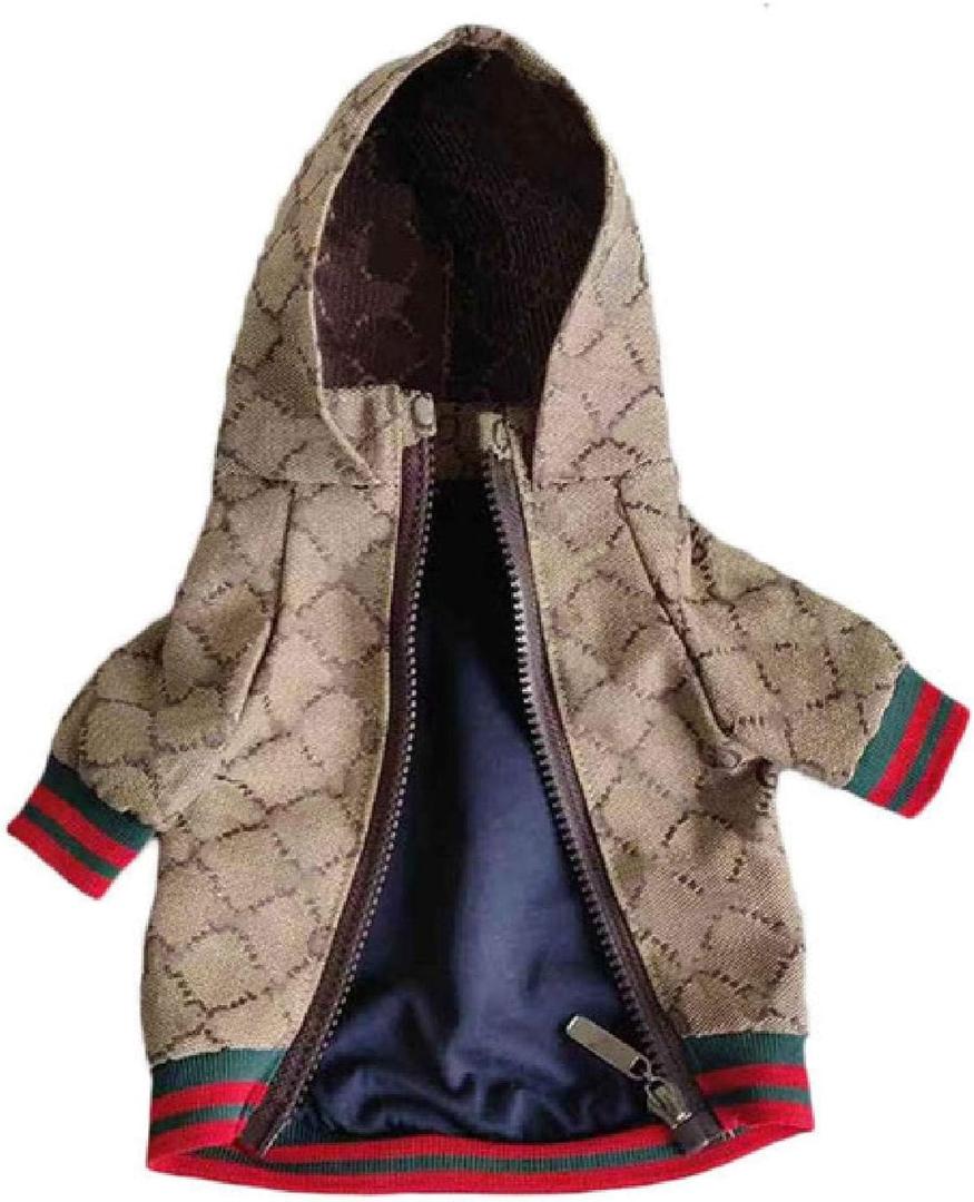 Dog Hoodie Luxury Winter Small Dog Jacket Clothes Classic Designer French Bulldog Teddy Pug Puppy Clothes(S)