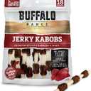 Rawhide Dog Treats - Healthy, Grass-Fed Buffalo Jerky Raw Hide Chews - Hickory Smoked Flavor - Jerky Kabob, 18 Count, BB 9/22/2025