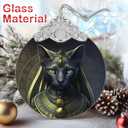 Christmas Ornament, Egyptian Cat Christmas Decoration, Stained Glass Christmas Tree Ornaments, Christmas Ornaments Clearance, Cat Lover Gifts, Xmas Gift for Friend Family Coworker