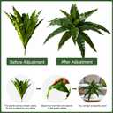 4 Pcs Artificial Greenery Stems Fake Bird Nest Fern Faux Branches Artificial Plants Realistic Fake Dracaena Realistic Plants for Indoor Outdoor Porch Patio Home Office Living Room Decor (Dark Green)