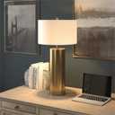 Henn&Hart 30" Modern 1-Light Table Lamp, Gold