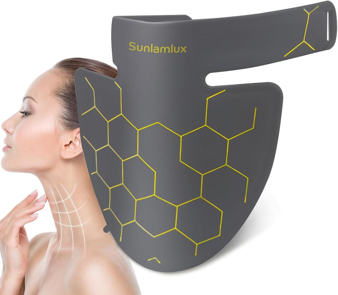 Red Light Therapy for Face and Neck, 3-in-1 Chip 660nm & 850nm Portable Red Light Therapy for Decollete Boby at Home and Travel (Gray)