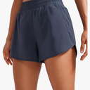 Dolphin Athletic Shorts for Women 3" - High Waisted Quick Dry for Running Workout Gym Track with Zip Pocket Size S