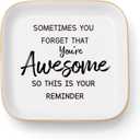 Stocking Stuffers for Women Teen Girls, Unique Gifts for Friends Sister Coworkers Mom Daughter - Inspirational Gifts Sometimes You Forget Youre Awesome Jewelry Dish for Christmas, Birthday