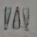 HOTEC Premium Stainless Steel Locking Kitchen Tongs with Silicon Tips, Set of 3