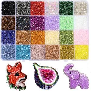 Aqawodu 28800Pcs Tube Beads Kit 3mm Glass Bugle Seed Beads for Crafts Jewelry Making Embroidery & Home Decoration