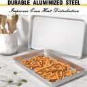 Commercial Quality Baking Sheet Pan Set, Natural Aluminum Cookie Sheet, Umite Chef Warp Resistant Baker's Half Sheet Pan, Large Thick Cookie Tray Pans for Baking, Roasting(2 Pack, 18X13In)