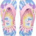 Saidoteto Boys Girls Flip Flops Child Summer Slip-on Thong Sandals Beach Pool Water Shoes(Little/Big Kid) (Blue/Pink), 2-3