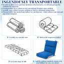 Geelin 4 Pack Outdoor/Indoor High-Back Chair Cushions 4421 in, Stuffed Tufted Replacement Patio Chair Cushions with Ties Weather Resistant Pads for Patio Furniture (Blue)