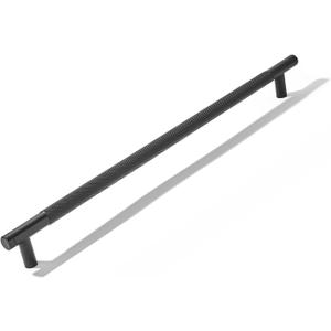 khtumeware 1 Pack 18 Inch(457mm) Drawer Appliance Handles Knurled Black Cabinet Pulls Drawer Pulls Kitchen Hardware Kitchen Handles for Cabinets Cupboard Handles