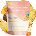 MATOP Womens Probiotic Pineapple Gummies Gut Health & pH Balance Daily Digestive Feminine Wellness, Vegan Sugar-Free, 60 Count (EXP 10/06/27)