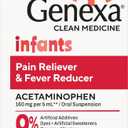 Genexa Infants' Clean Acetaminophen | Pediatrician Preferred Ingredients | Pain Reliever & Fever Reducer for Babies | Dye Free, 0% Artificial Additives | Delicious Organic Blueberry Flavor, 2 fl oz (1 Pack)