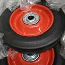 (2-Pack) AR-PRO 6 x 1.5 Flat Free Solid Rubber Wheel Assemblies - Replacement Hand Truck Wheels with Ball Bearings and 1/2 Bore Hole Diameter - Heavy-Duty Solid Rubber Wheels 132 lbs Load Capacity