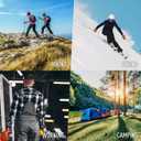 ECOEY Men's Merino Wool Cushioned Hiking Trekking Crew Socks 4 Pairs, Middle Calf Length with Moisture Wicking (10-13, Camel)