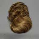 Flufymooz Ponytail Extension, 14 Inch Short Drawstring Ponytail Hair Extension for Women, Soft Synthetic Pony Tails Hairpiece for Women Medium Blonde with Highlights