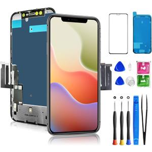 for iPhone XR Screen Replacement, 6.1 inch LCD Display 3D Touch Full HD Digitizer Frame Assembly, Compatible with A1984, A2105, A2106, A2108 Models, Repair Kit + Screen Tempered Protector