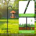 GATSUNS Shepherds Hooks for Outdoor 42 Inch Garden Bird Feeder Pole with 5 Prongs Base Adjustable for Hanging Flower Basket Plant Pot Solar Lantern Light Wind Chime Hanger for Wedding Decor 2 Pack