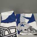 VIVIHOME 3PCS American Football Bedding Set, Sports Duvet Cover Queen, Grey White Navy Blue Striped Comforter Cover, Modern Apartment Bedroom Decor for Men Husband Boyfriend Teen Boys, 2 Pillow Shams