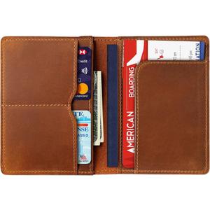 Genuine Leather Passport Holder,Handmade Passport cover, Travel Passport Protector with RFID Blocking for Men Women