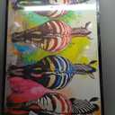 Zebra Wall Art, Funny Graffiti Zebras Pictures Wall Decor, Colorful Animal Canvas Prints Paintings,Large Abstract Framed Artwork for Living Room Bedroom Office Bathroom Dining Room 60"x 30"