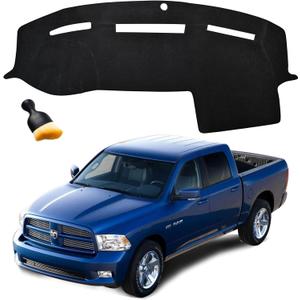 GZSH Dashboard Cover for 20102018 Dodge Ram 1500 2500 3500, Non-Slip Flannel Dash Mat, Anti-Glare Dash Carpet for Ram Pickup Truck  Black