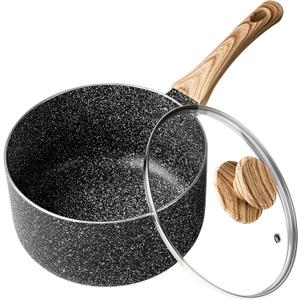 3 Quart Saucepan with Lid, Nonstick Sauce Pan with Lid, Small Sauce Pot, Granite Coating Sauce Pan 3 Quart, Non Stick Stone Pot with Ergonomic Bakelite Handle