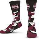 For Bare Feet Men's Shattered Camo Crew Sock NCAA (Large, Team Color)