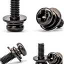 6 x 20 Pcs M3 Screws Assortment,Machine Screws with Nuts Washers, Phillips Head M3 x 10mm Black with Washers (20, M3)