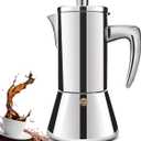 4 Cup Thickened 304 Stainless Steel Moka Pot Stovetop Espresso Maker Cafeteras Italian Percolato Espress Makers Capable Greca Mocha Coffee Machine for Induction Home and Camping 200ml 6.6oz